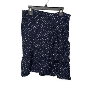 BLUE RAIN Navy Polka Dot Skirt NWOT